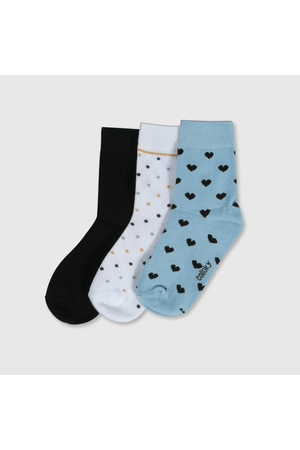 Pack 3 Calcetines Corazones Negro