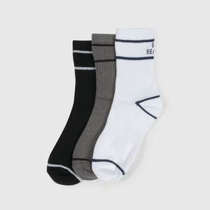 Pack 3 Calcetines Texto Negro