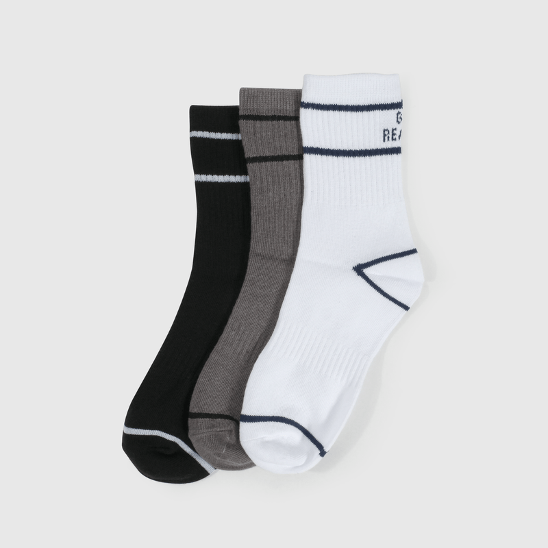 Pack 3 Calcetines Texto Negro