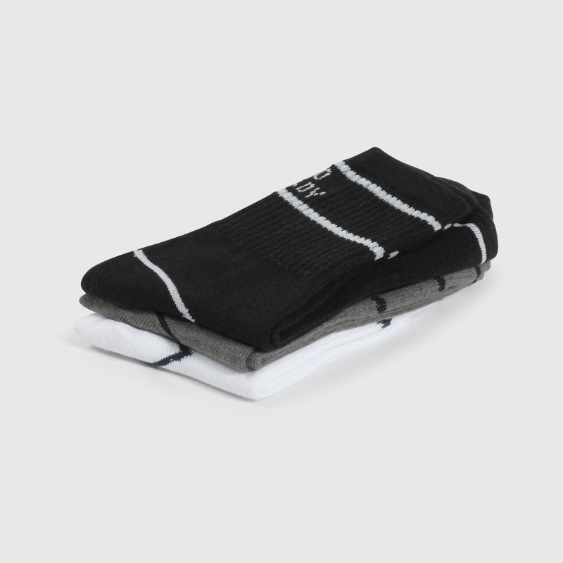 Pack 3 Calcetines Texto Negro