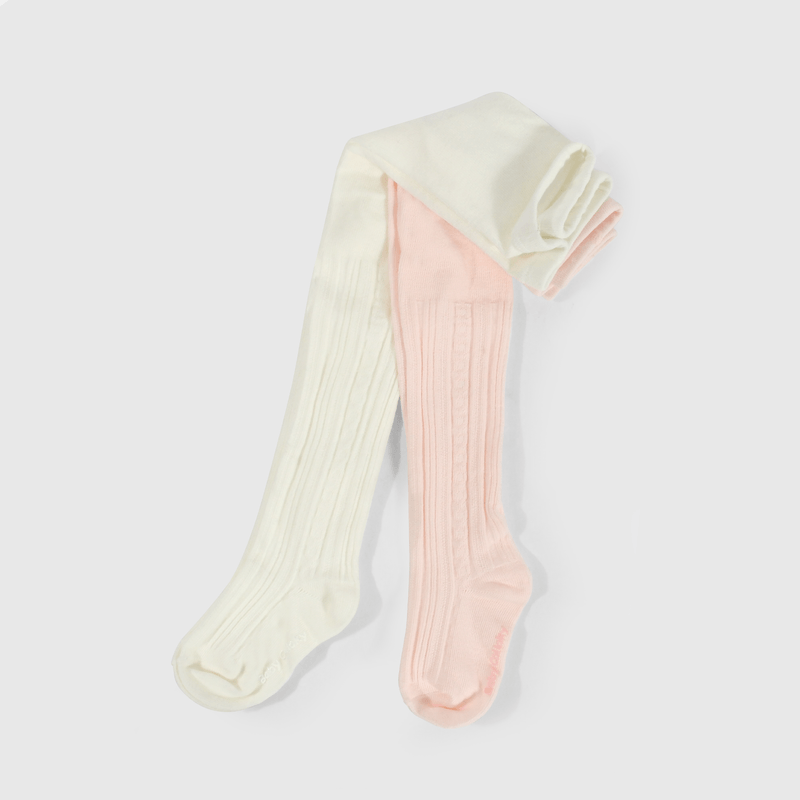 Pack 2 Pantys Trenzadas blanco y Rosado