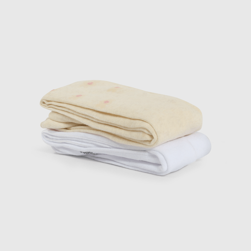 Pack 2 Pantys Flores y Rib Gris y Blanco