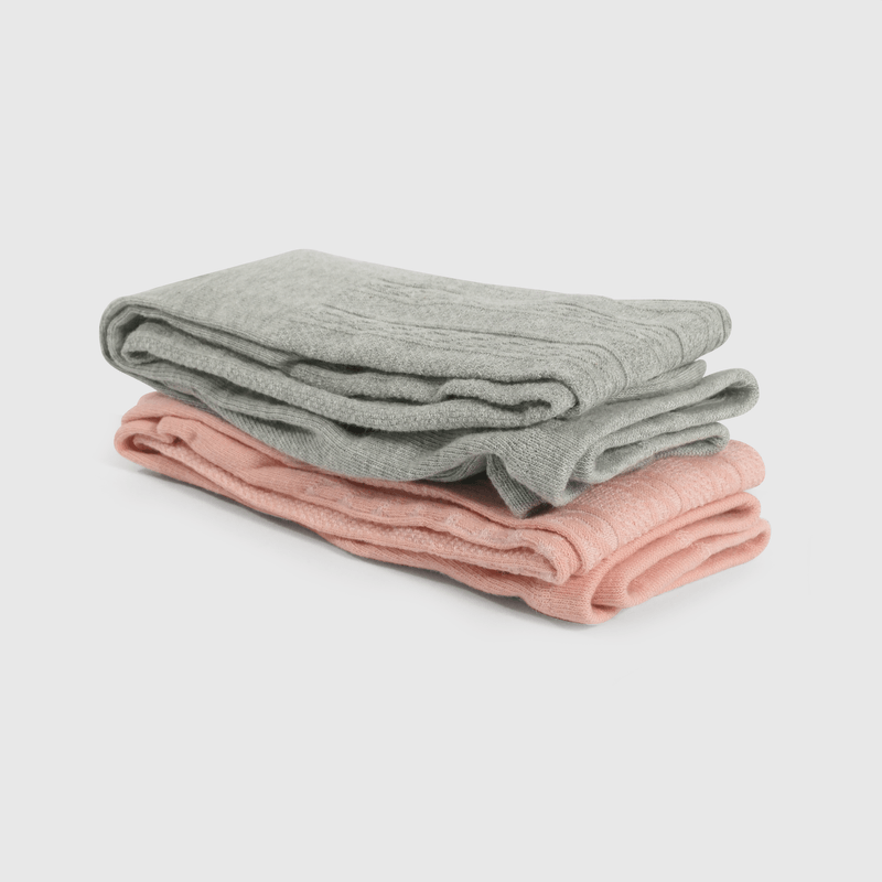 Pack 2 Pantys Trenzadas Gris y Rosado