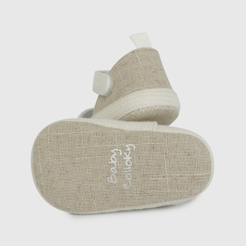 Alpargata Blanca De Broderie de Bebé talla 14 a 18