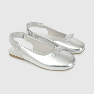 Ballerina Metalizada Lazo Sin Talón Velcro de Niño talla 28 a 38