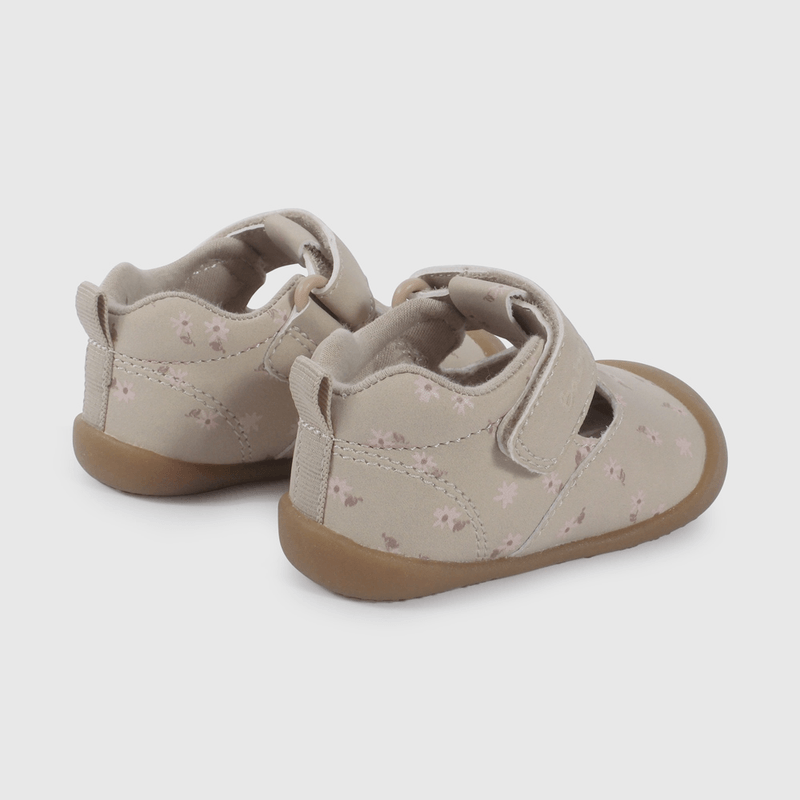 Reina Beige Estampado Flores de Gateador talla 17 a 20