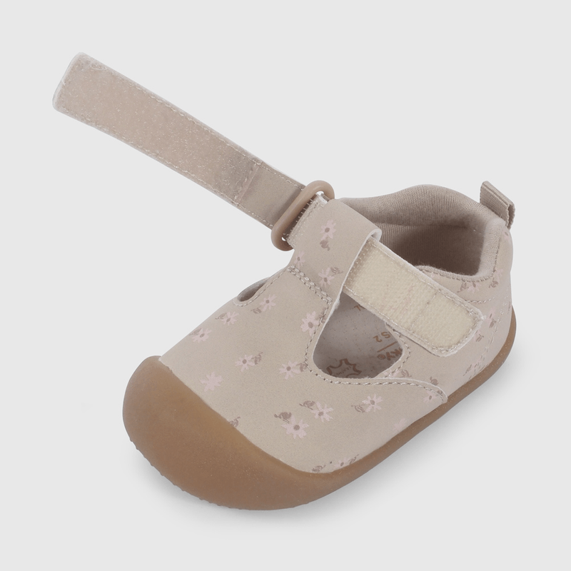 Reina Beige Estampado Flores de Gateador talla 17 a 20