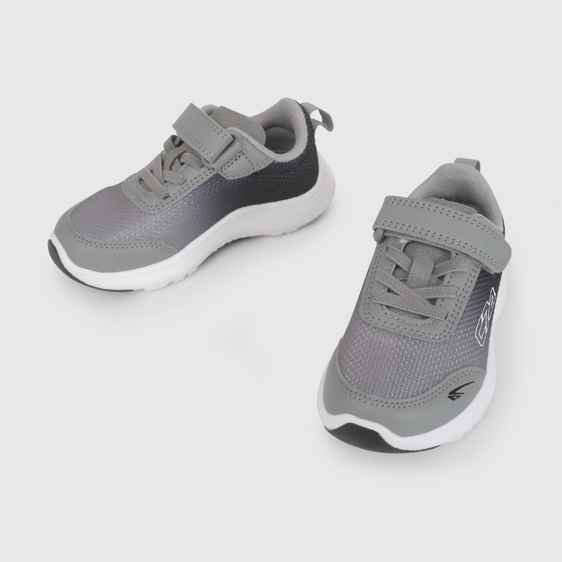 Zapatilla Deportiva Gris con Velcro talla 21 a 27
