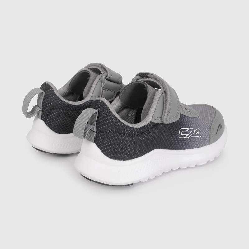 Zapatilla Deportiva Gris con Velcro talla 21 a 27