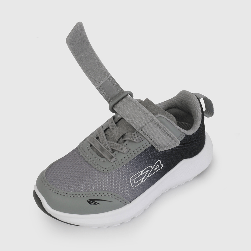 Zapatilla Deportiva Gris con Velcro talla 21 a 27