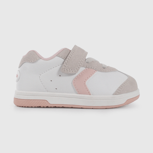 Zapatilla Urbana Blanca y Rosado de Primeros Pasos talla 18 a 21