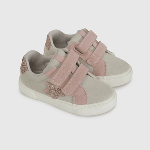 Zapatilla de niña para Caminante Beige con Estrella y Brillos Talla 21 al 27