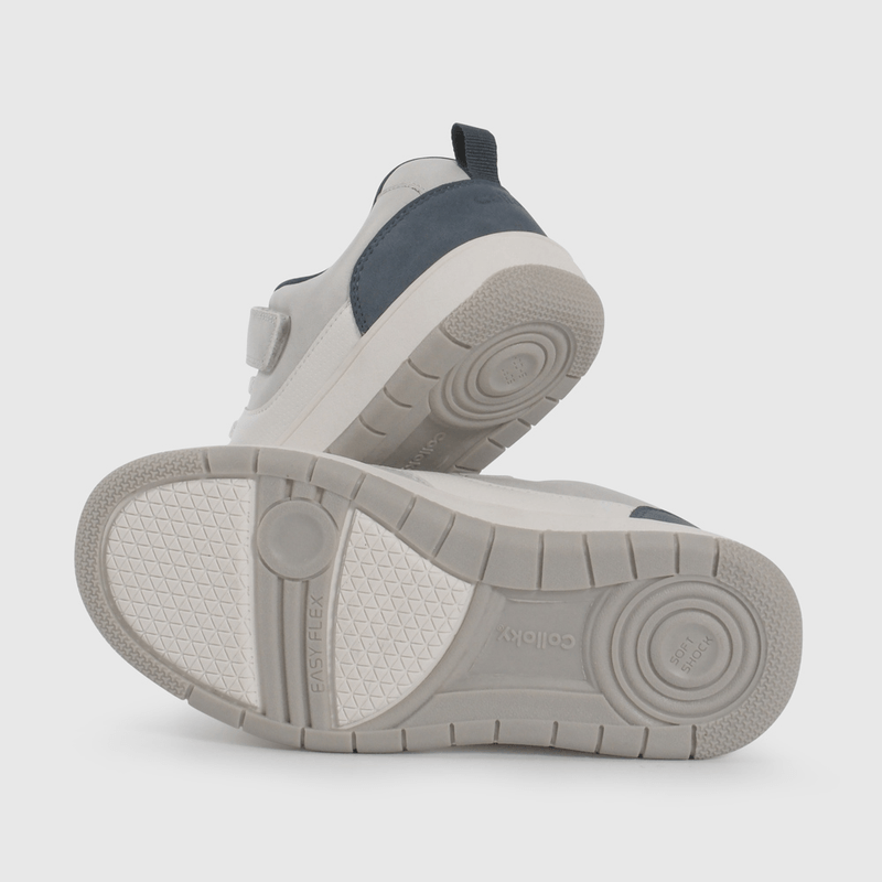 Zapatilla Urbana Skate Blanca y Gris de Niño talla 28 a 38