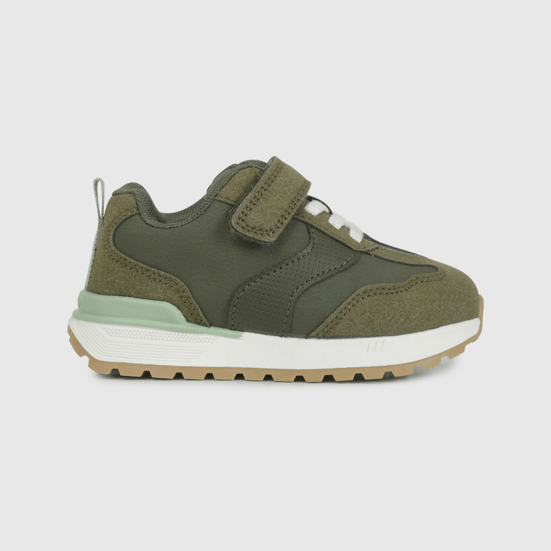 Zapatilla Urbana Verde de Caminante con Velcro talla 21 a 27