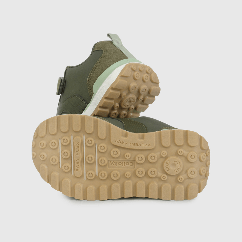 Zapatilla Urbana Verde de Caminante con Velcro talla 21 a 27
