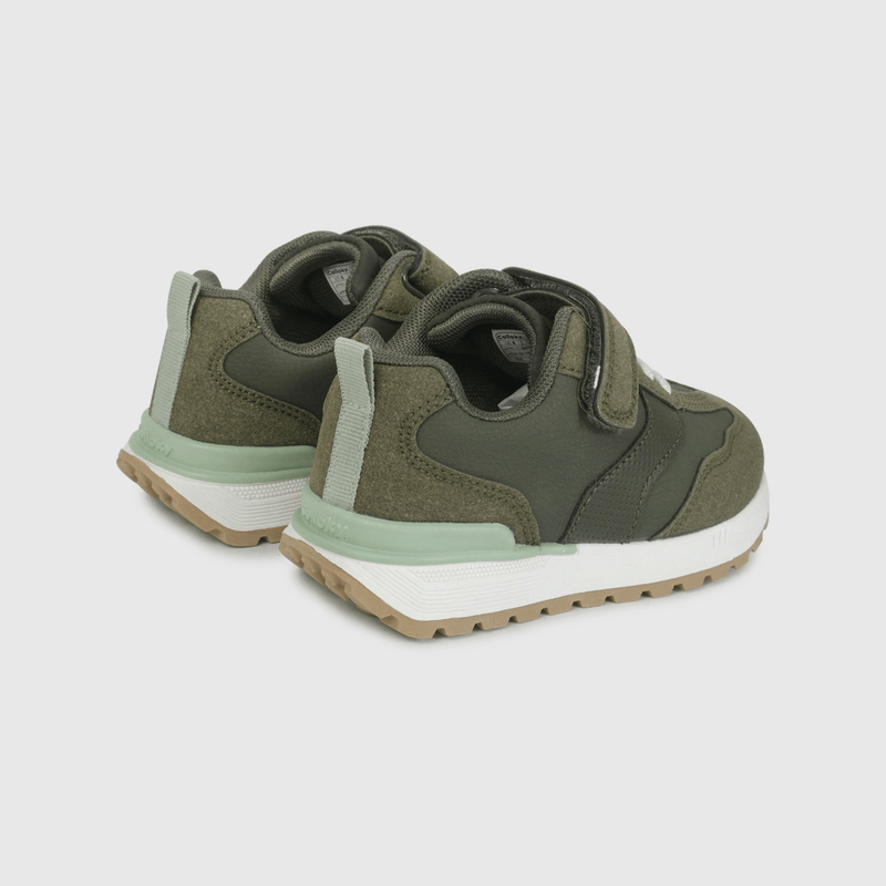 Zapatilla Urbana Verde de Caminante con Velcro talla 21 a 27