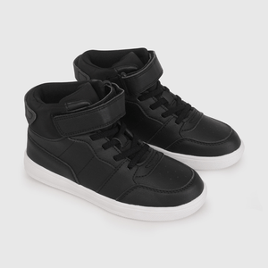 Zapatilla Urbanas Unisex de Caña Alta Negra Talla 28 al 38 con Velcro