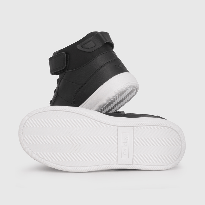 Zapatilla Urbanas Unisex de Caña Alta Negra Talla 28 al 38 con Velcro