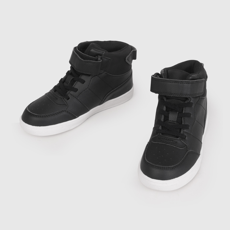Zapatilla Urbanas Unisex de Caña Alta Negra Talla 28 al 38 con Velcro