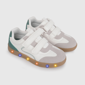 Zapatilla con Luces para Niño Blancas Talla 28 al 38 con Velcro