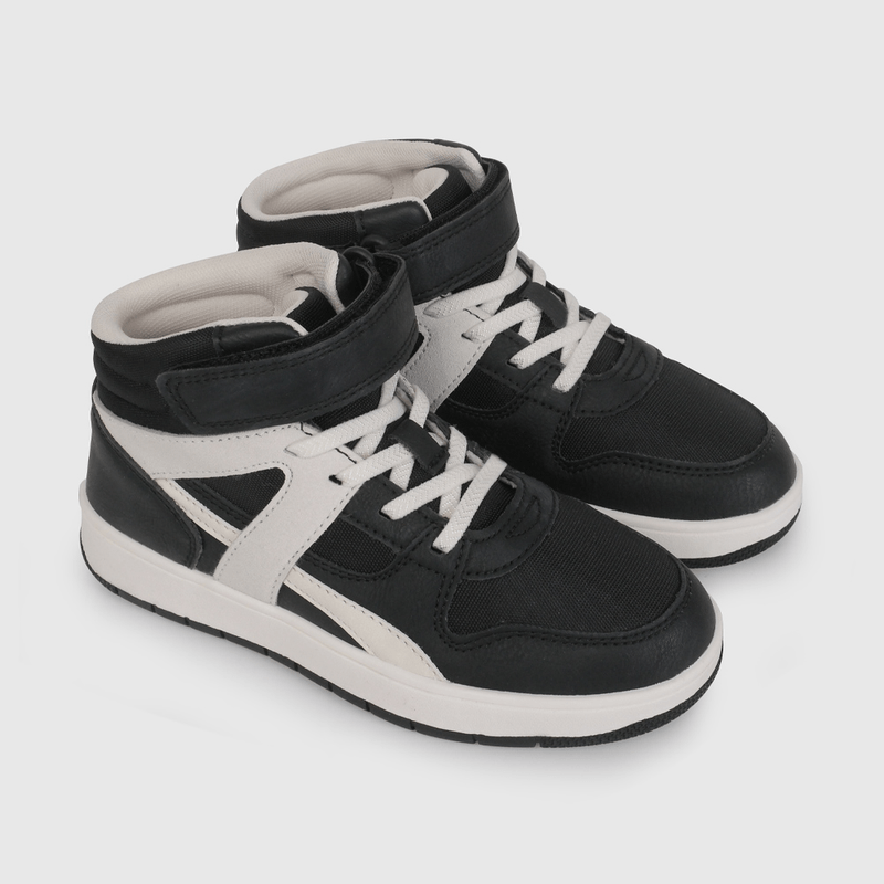Zapatilla Urbana de Caña Alta Negra de Niño talla 28 a 38