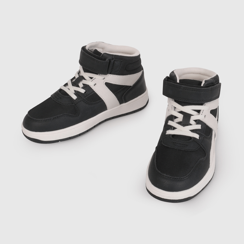 Zapatilla Urbana de Caña Alta Negra de Niño talla 28 a 38
