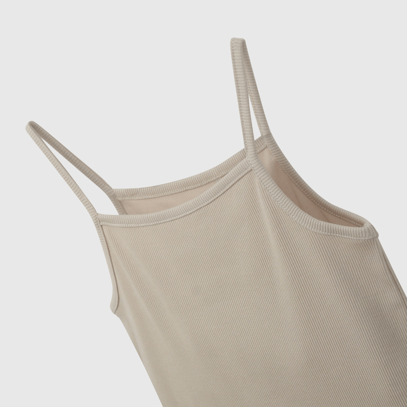 Pack Dos Camiseta Beige Rib de Niña talla 2 a 12 añoss