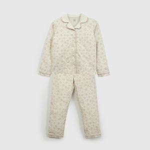 Pijama Beige Camisero Print de Niña talla 2 a 12 añoss
