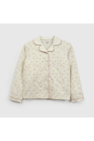 Pijama Beige Camisero Print de Niña talla 2 a 12 añoss