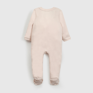 Pijama Rosado Gamuza Conejo de Bebé de New born talla 0/3 M a 12/24M