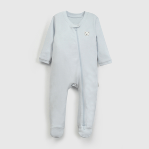 Pijama Celeste Gamuza Oso de Bebé de New born talla 0/3 M a 12/24M