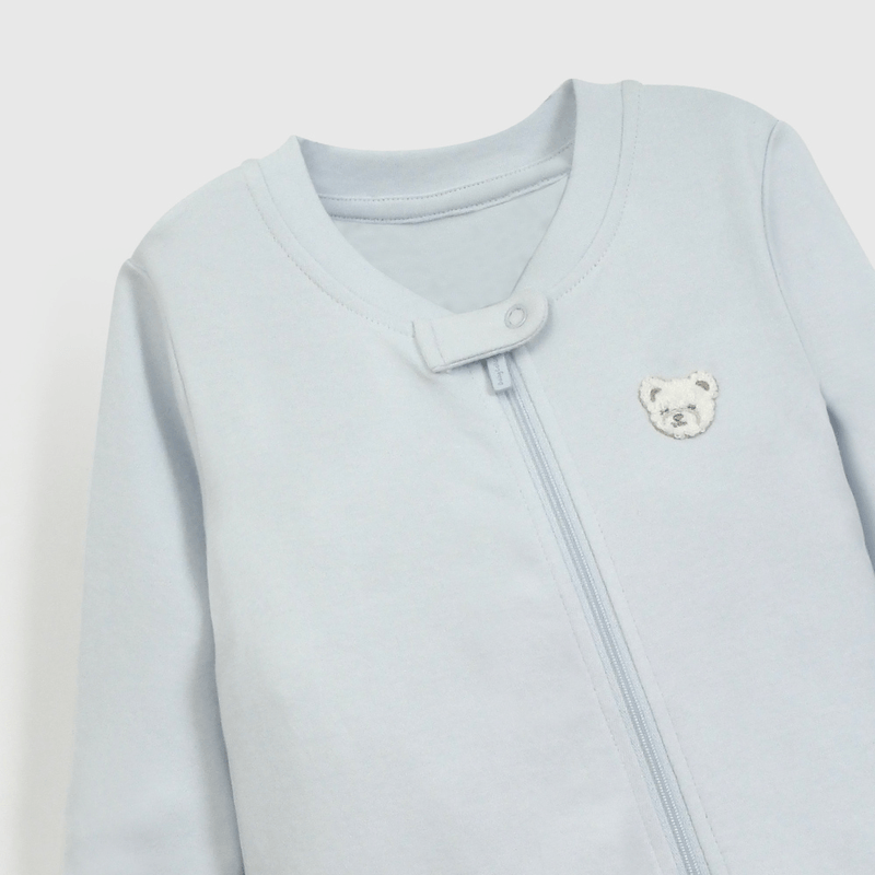 Pijama Celeste Gamuza Oso de Bebé de New born talla 0/3 M a 12/24M