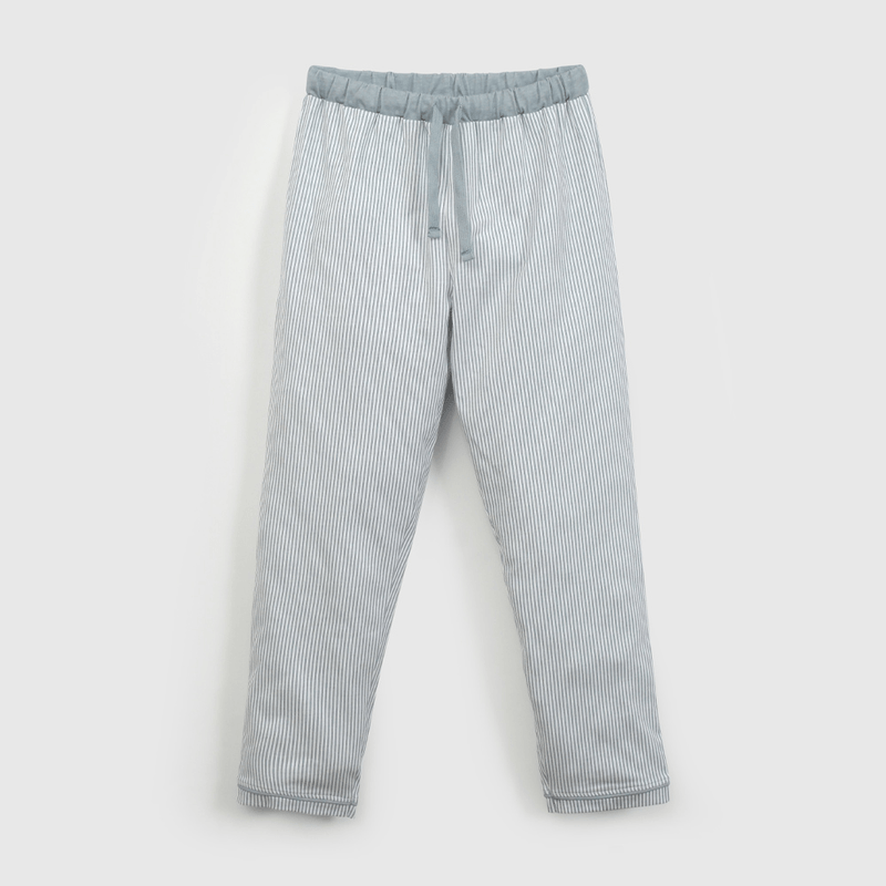 Pijama Celeste Camisero Líneas de Niño talla 2 a 12 añoss