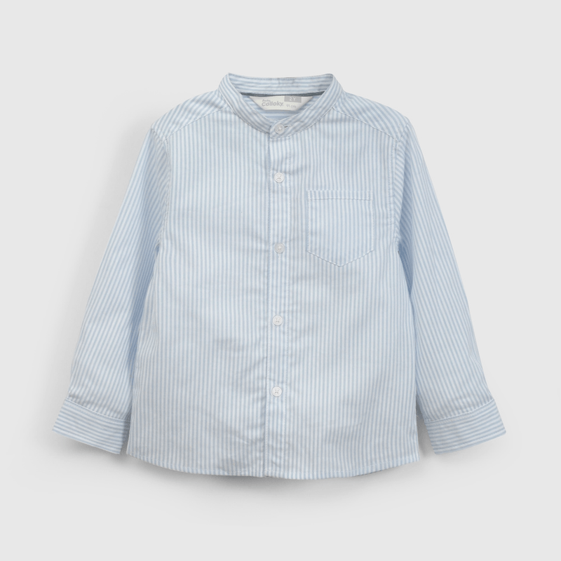Camisa Blanca Cuello Mao De Niño Infantil talla 3/6 M a 24m/36 M