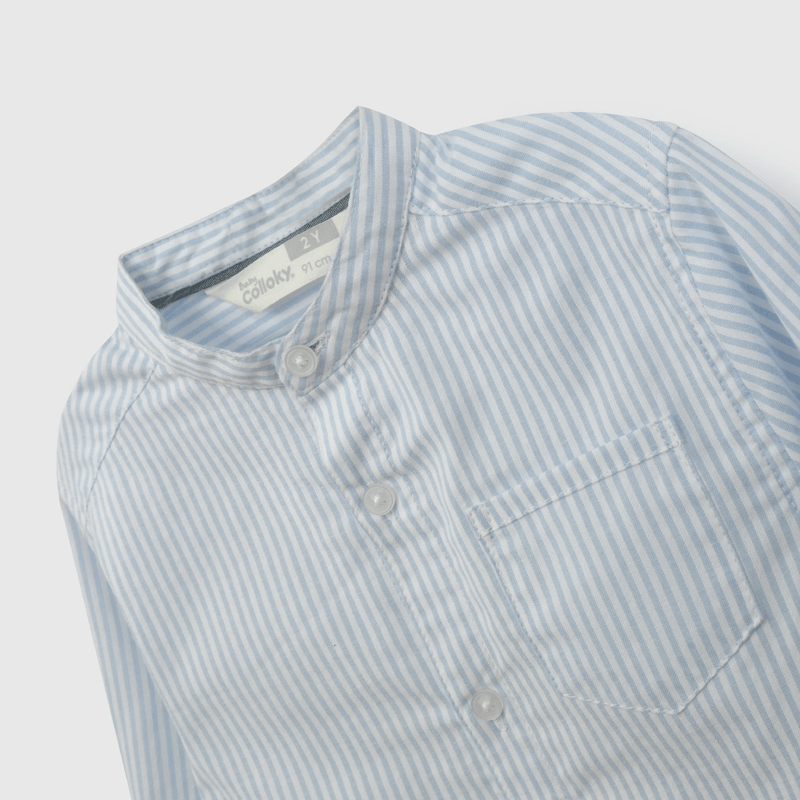 Camisa Blanca Cuello Mao De Niño Infantil talla 3/6 M a 24m/36 M