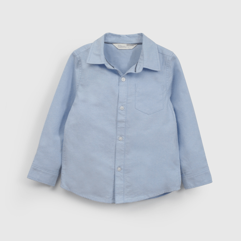 Camisa Celeste Oxford De Niño Infantil talla 3/6 M a 24m/36 M