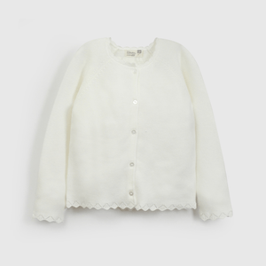 Chaleco Blanco Básico de Niña Infantil talla 3/6 M a 24m/36 M