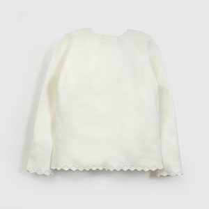 Chaleco Blanco Básico de Niña Infantil talla 3/6 M a 24m/36 M