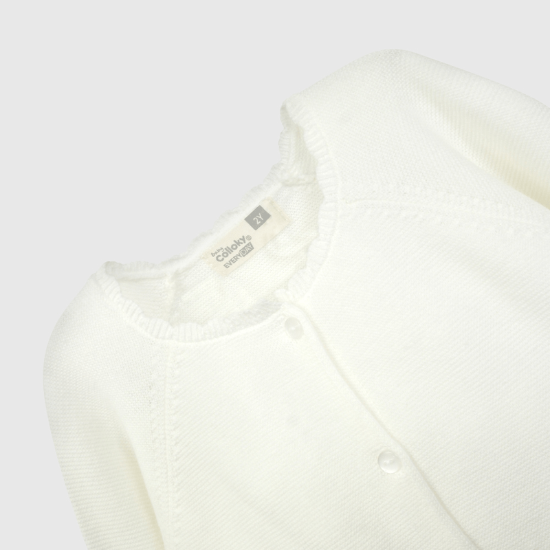 Chaleco Blanco Básico de Niña Infantil talla 3/6 M a 24m/36 M