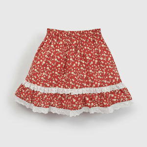 Falda 18 Flores Rojo de Niña Infantil talla 3/6 M a 24m/36 M