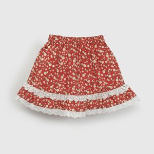 Falda 18 Flores Rojo de Niña Infantil talla 3/6 M a 24m/36 M