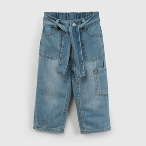 Jeans Azul Cintura Elasticada de Niña Infantil talla 3/6 M a 24m/36 M