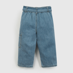 Jeans Azul Cintura Elasticada de Niña Infantil talla 3/6 M a 24m/36 M