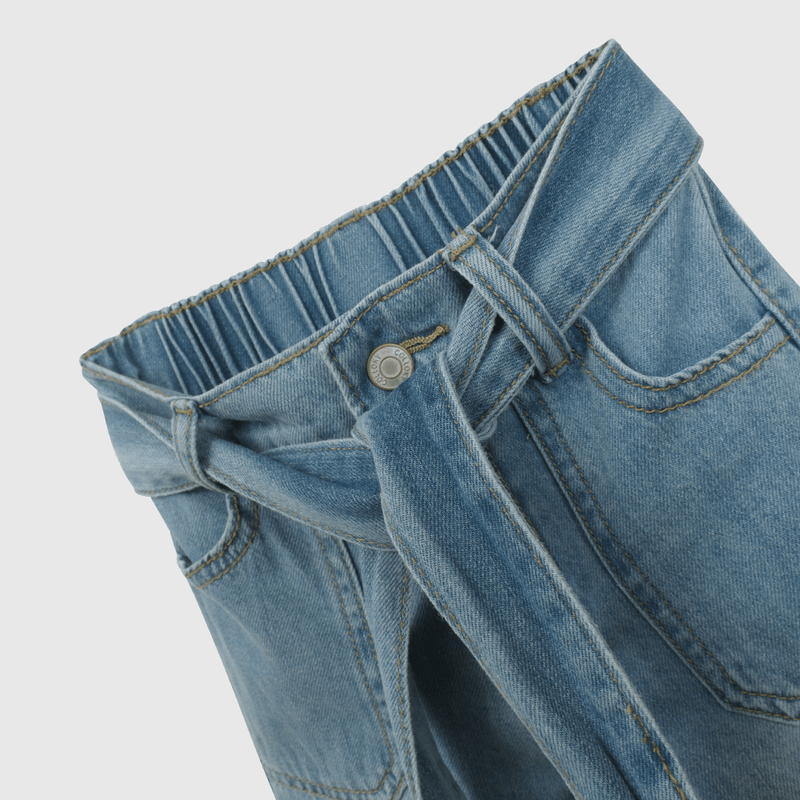 Jeans Azul Cintura Elasticada de Niña Infantil talla 3/6 M a 24m/36 M