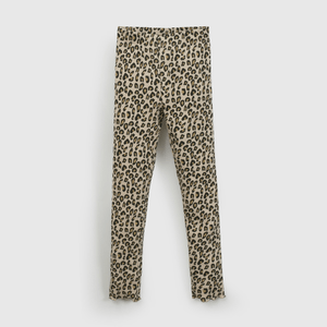 Pata Animal Print Beige Rib  de Niña talla 3 a 12 añoss