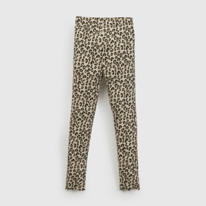 Pata Animal Print Beige Rib  de Niña talla 3 a 12 añoss