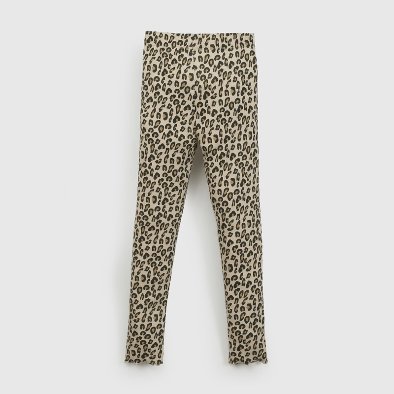 Pata Animal Print Beige Rib  de Niña talla 3 a 12 añoss