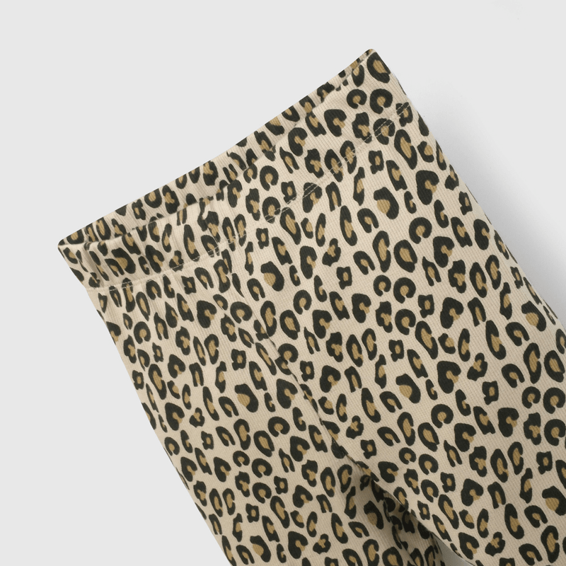 Pata Animal Print Beige Rib  de Niña talla 3 a 12 añoss