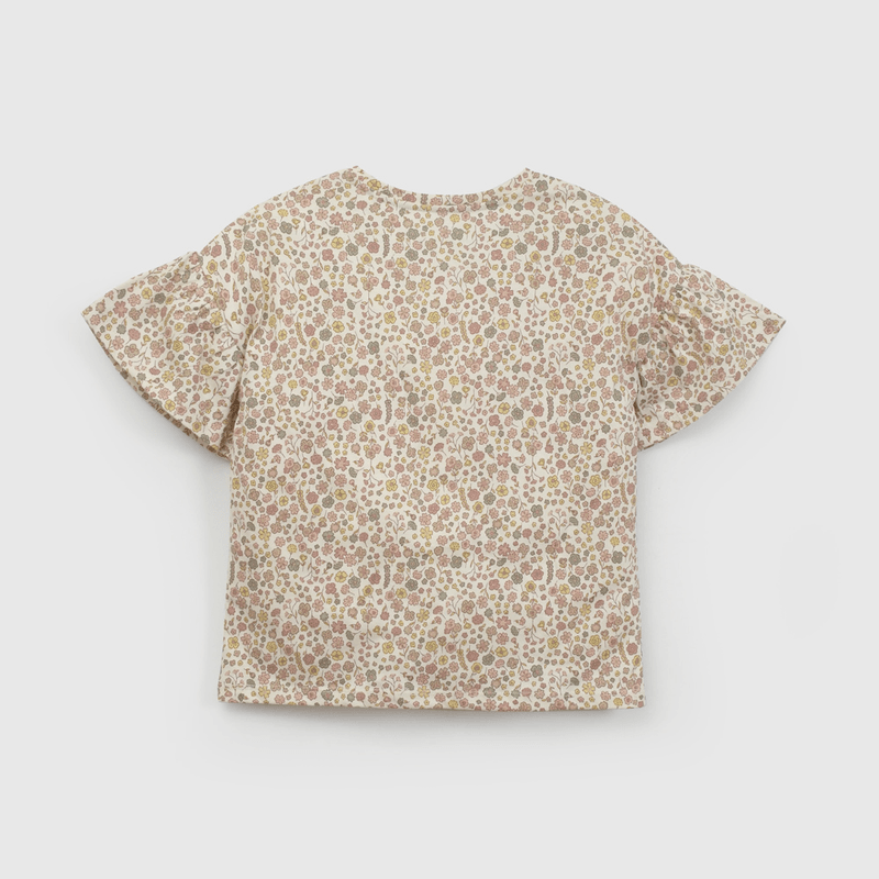 Polera Flores Vuelo  de Niña talla 3 a 12 añoss