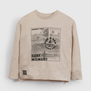 Polera Beige de Niño talla 3 a 12 añoss